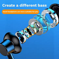 Earphone Nirkabel Leher TWS BT5.2 Layar LED Digital Headset Nirkabel Sejati Mendukung Kartu TF Stereo Handfree