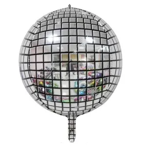 Wholesale 22 Inch 4D Disco Ball Foil Balloons Orbs Disco Concert Ball Music Dance Party Birthday Decorations Balloon