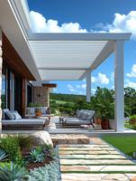 Kits de pergola rétractable à lames motorisées, pergola bioclimatique, pergola en aluminium, auvent rétractable électrique extérieur
