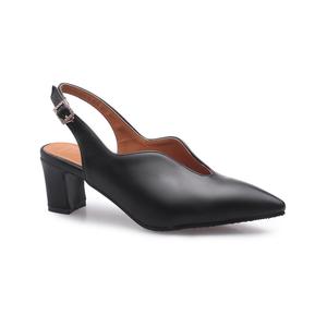 Escarpins élégants et professionnels Xuanhui Fashion beiges à <span class=keywords><strong>bout</strong></span> pointu, talon épais de 5,5 cm, bride arrière et découpe en V pour femme - Product Image 2