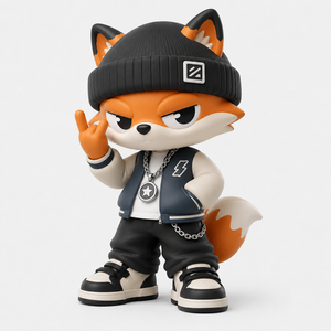 Figura de Anime Personalizada de Zorro Naranja, Muñeco Mascota de Cultura Urbana Moderna, Juguete de Diseño de PVC Premium para Exhibición en Escritorio - Product Image 3