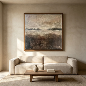 VOXHOME Quadro su Tela Minimalista Wabi Sabi Astratto con Cornice in Legno Massello Tonalità Noce per Arredamento Soggiorno - Product Image 2