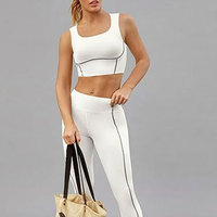 Ensembles de sport 2 pièces pour femmes : Leggings push-up et brassière de sport pour yoga, pilates et gym