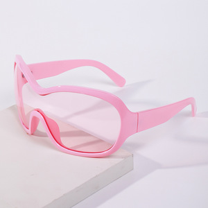 New Arrival Big Frame Shades Y2K One Piece Black Pink Yellow UV400 Fashion <strong>Wrap</strong> <strong>Around</strong> Oversize <strong>Sunglasses</strong> Unisex - Product Image 6