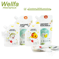 Pochette Doypack personnalisée avec logo, 250 ml, 500 ml, pour boissons, jus, liquides, avec bec verseur, qualité alimentaire, rechargeable, avec fenêtre transparente, sac souple autoportant