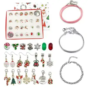 Creative GT 24 Countdown Calendar Advent Surprise Blind Box Set DIY Crystal Beads Charm Children Bracelets Set Christmas Gift