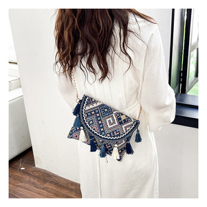 2024 grosir campur Bohemian baru tas bahu wanita selempang musim panas kedatangan baru ketiak Bohemian dicetak tas tangan wanita - Product Image 6