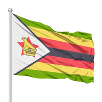 Drapeau du Zimbabwe 3x5 pieds en polyester durable, bannière nationale pour célébrations, décoration patriotique des jours fériés, personnalisable