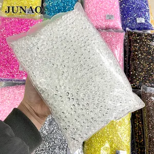 JUNAO Wholesale Bulk Package 2 3 4 5 6mm Transparent Crystal Stone Non Hotfix Strass Flatback Diamonds Resin Rhinestones