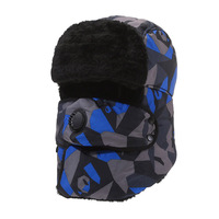 FF4710, gorro de caza de esquí de piel sintética de invierno, gorro de soldado con orejeras con máscara, gorro de cazador Ushanka ruso forrado de felpa