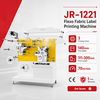 Machine d'impression flexographique JR-1221 à 3 couleurs pour étiquettes textiles, ligne de production d'impression de rubans en satin pour étiquettes d'entretien des vêtements