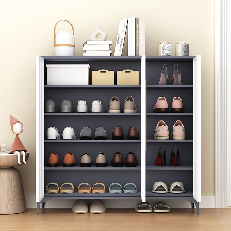Shelf Lockable Shoe Cabinet Metal Shoe Cabinet With Doors Lock