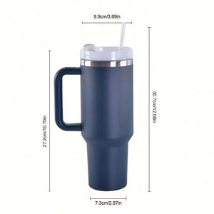 Gobelet isotherme en acier inoxydable de 40 oz avec poignée, compatible avec les porte-gobelets, tasse de voyage réutilisable - Logo et couleur personnalisables - Product Image 1