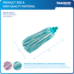Testina per scopa in microfibra con bordo dentellato. Testina di ricambio per mocio ad alta assorbenza, ideale per la pulizia di pavimenti delicati - Product Image 3