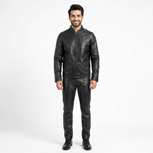 Vestes en cuir noir personnalisées en cuir de mouton, magnifiques, à la mode, dernières créations, veste en cuir respirante pour hommes - Product Image 1