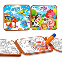 Livre de gribouillage à l'eau réutilisable en EVA, jouet de dessin magique pliable, thème ferme et dinosaures, cadeau pour enfants, tout-petits, garçons et filles de 3 à 13 ans