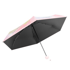 50% Discount Cute for Face Black Rubber <b>Sunscreen</b> Portable Dual-use Sun Umbrella Business Gifts Advertising Manufacturers - Product Image 5