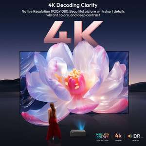 Mini proyector de vídeo 4K A8 + con licencia oficial de <span class=keywords><strong>Google</strong></span>, proyector de entretenimiento portátil inalámbrico con Wifi para el hogar - Product Image 2