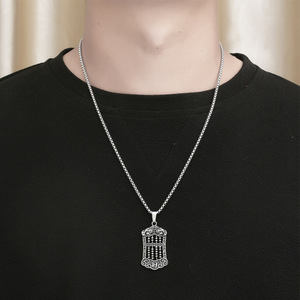 <b>Titanium</b> Steel Abacus Pendant Necklace SP976 Vintage Lucky Charm For Men Everyday Wear - Product Image 4