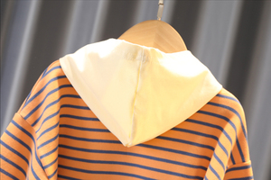 Ropa al por Mayor para Niños, Pantalones Color Caqui, Conjuntos de Sudadera con Capucha a Rayas con Dibujos Animados para Niños Pequeños - Product Image 3