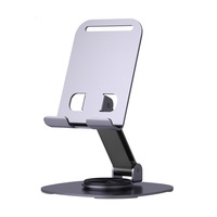 Support de bureau universel pliable rotatif à 360 degrés tout en métal pour téléphone et tablette, idéal pour les diffusions en direct