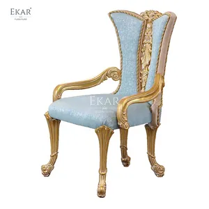 New design Elegant Baroque Dining Table and Chair Set - Luxurious Living Room Armchairs and Dining Chairs