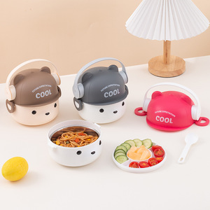 800ml 2 Couche Boîte À Lunch En Acier Inoxydable Conteneur De Stockage Des Aliments Bento Boîte À Lunch Avec Fourchette pour La Maison Et Le Bureau Utilisation Sans BPA - Product Image 3
