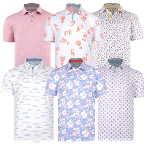 Chemises de golf pour hommes de haute qualité, coupe ajustée, anti-froissement, poche, imprimé intégral, respirant, polyester, élasthanne, tissu tricoté, personnalisé - Product Image 4