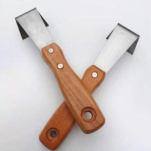 Couteau à écorcer à manche en bois, tête droite, en acier, outil de jardin durable pour l'élimination des maladies des arbres - Product Image 1