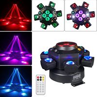 Oferta Especial: Exquisita Luz de Escenario de 150W con Seis Brazos, Láser RGBW, DMX512 de 24 Canales, Activación por Sonido, Control Remoto, para Fiestas, Discotecas, KTV, Bares, Clubes, Bodas, Proyector con Soporte de Personalización OEM