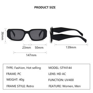 STY4144 produttore di <span class=keywords><strong>occhiali</strong></span> <span class=keywords><strong>da</strong></span> <span class=keywords><strong>sole</strong></span> alla moda UV400 Logo personalizzato colore esagonale rettangolo <span class=keywords><strong>occhiali</strong></span> <span class=keywords><strong>da</strong></span> <span class=keywords><strong>sole</strong></span> retrò donna uomo - Product Image 4