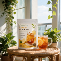 Sachets de thé noir glacé au citron et au miel, marque privée OEM, pour vente en gros, boisson estivale, sachet refermable
