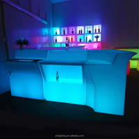 Comptoir de bar Led portable utilisé café-restaurant fête événement location meubles Table de comptoir de bar éclairée Led à vendre