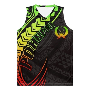 Vêtements de basket-ball pour hommes, tatouage polynésien <span class=keywords><strong>Totem</strong></span> Pohnpei vêtements de basket-ball personnalisés pour hommes, vente en gros gilet débardeur - Product Image 1