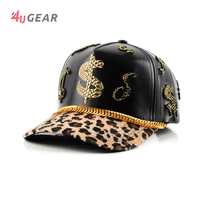 4UGEAR Gorras topi Baseball kulit kustom topi ayah frekuensi tinggi 5 Panel topi bisbol dengan logo kustom topi Snapback untuk pria