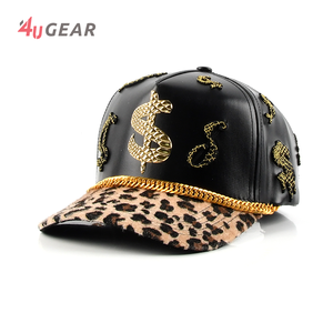 4 cappellini da Baseball in pelle Custom UGEAR Gorras ad alta frequenza 5 pannelli cappellini da Baseball con logo personalizzato cappellini Snapback per gli uomini - Product Image 1