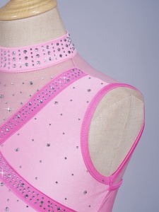 Traje de Gimnasia para Niñas, Sublimado, sin Mangas, con Pantalones Cortos, Spandex, para Danza, Entrenamiento, Práctica y Competencia - Product Image 3