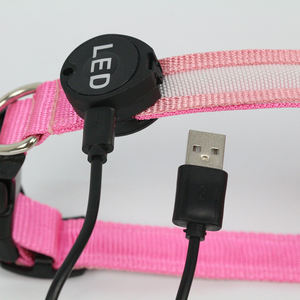 소형 개를 위한 현대 친환경 8 단 색상 변경 <span class=keywords><strong>LED</strong></span> 라이트 바 개 목걸이 USB 전원 야간 조명 애완 동물 벨트 - Product Image 6