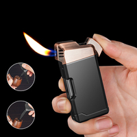 Briquet à flamme unique en alliage de zinc personnalisable de qualité supérieure avec poussoir à pipe et aiguille de nettoyage