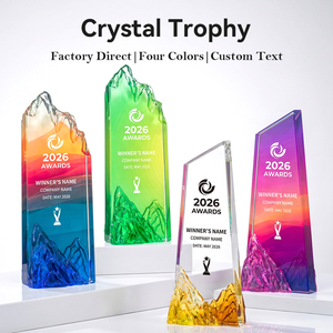 Trofeo de Cristal Personalizado con Pico de Montaña, Grabado en Cristal Degradado, Premio para Torneos de Escalada en <span class=keywords><strong>Roca</strong></span>, Reconocimiento a la Innovación - Product Image 2