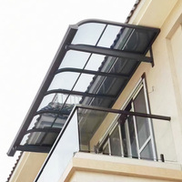 Auvent moderne en alliage d'aluminium pour terrasse et cour extérieure, pare-soleil et anti-pluie en polycarbonate, installation facile, haute luminosité