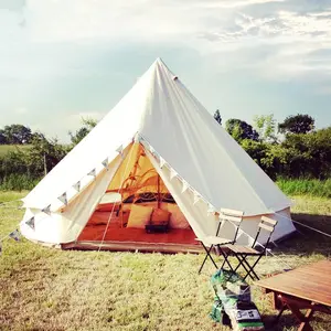 Огнестойкая наружная Всесезонная палатка-колокольчик из 100% хлопка, 3 м, 4 м, 5 м, 6 м