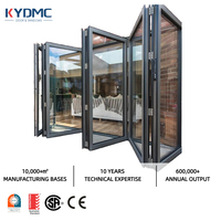Portes pliantes en aluminium pour extérieur, conformes aux normes NFRC américaines, double vitrage trempé, isolées, étanches, pour patio, maison, entrepreneur