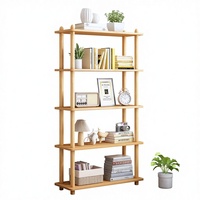 Étagère à livres en bois à 5 niveaux, bibliothèque ouverte moderne, étagère de rangement autoportante, structure en hêtre, montage facile, pour la maison ou le bureau