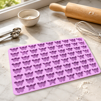 Moules en silicone papillon à 72 cavités pour chocolat, bonbons gélifiés, moules à menthe papillon, moules à glaçons avec racloir
