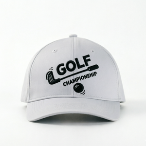 หมวกกอล์ฟ Injaevina 6 แผง สีขาว ปีกโค้ง ปักโลโก้ได้ กันน้ำ หมวกเบสบอลสำหรับผู้ชาย สไตล์สปอร์ต เหมาะสำหรับธุรกิจ - Product Image 1