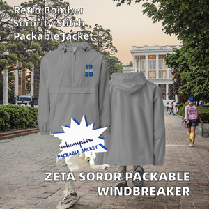 Zeta Soror Embroidered Winter Camouflage <b>Canvas</b> <b>Jacket</b> for Packable Windbreaker Gift for HBCU Homecoming Founders Day - Product Image 2