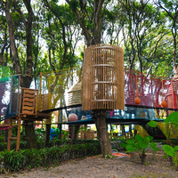 NetsTribe Aire de jeux d'aventure en corde et filet pour enfants, pour parcs forestiers extérieurs, centres de villégiature et hubs de divertissement familial