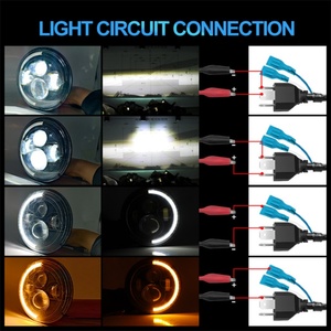 Phares LED de voiture 7 pouces 4 LED, phares de moto tout-terrain, feux de jour Angel Eyes pour Jeep Wrangler - Product Image 6