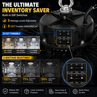 Lámpara LED Inteligente UFO IP65 para Techos Altos, 60-300W, Ajustable, con Sensor de Radar de Microondas, Regulable, 110-277V, Iluminación Industrial para Almacenes